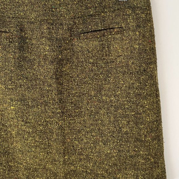 Ann Taylor LOFT Green Melange Speckled Wool-Blend Pocket Front Mini Skirt. Size - Picture 2 of 7